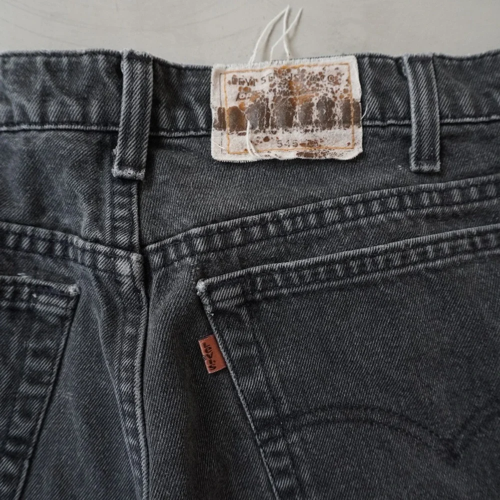 Vintage Levis 545 Jeans 38x32 Mens Black Loose Fit Straight USA Made Denim 90s
